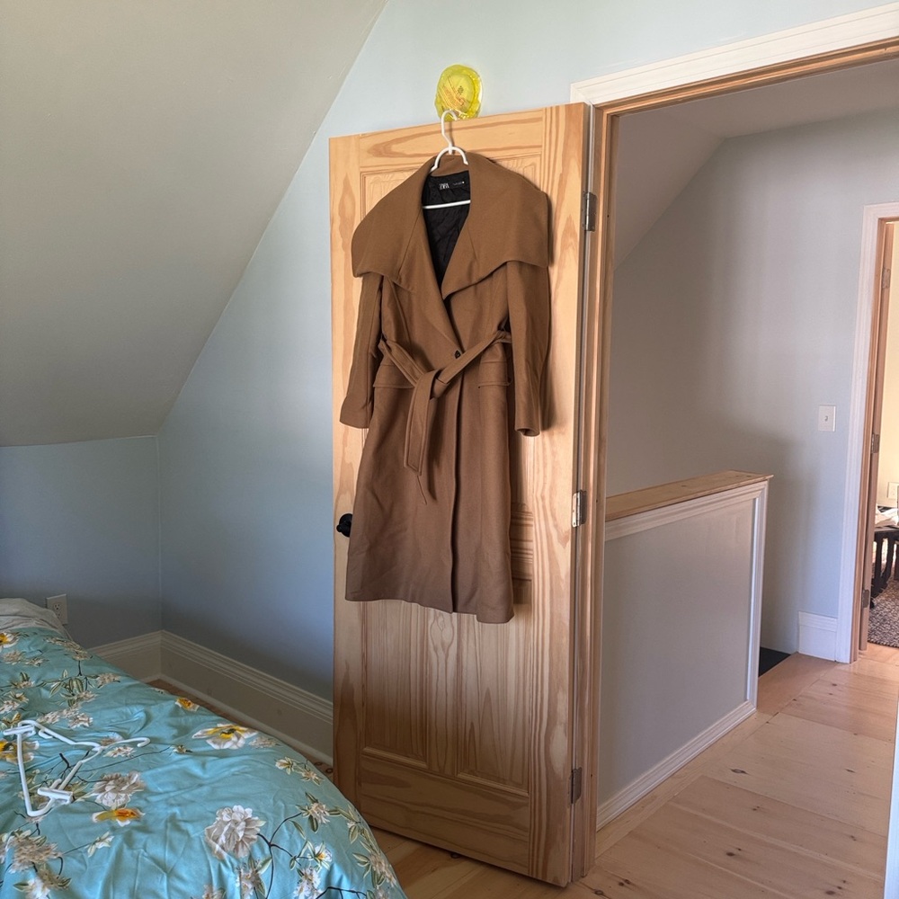 Zara Camel Coat with Black Lining